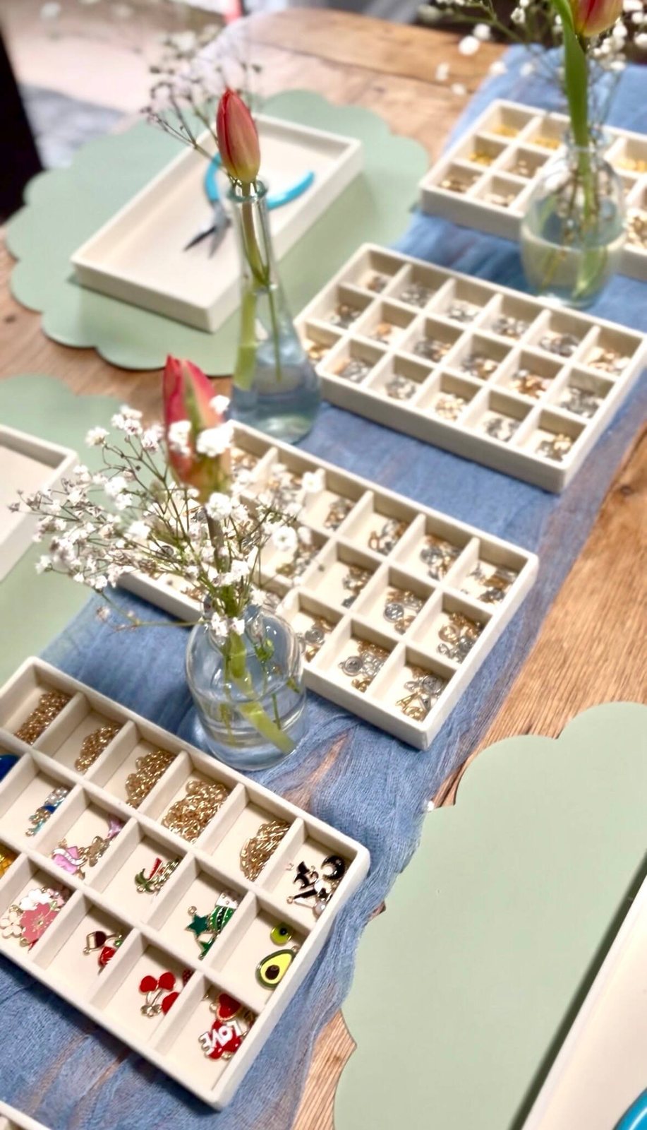A Charm Bar bead and jewelry making station
